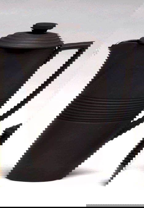 Keith Murray black coffee pot,creamer and sugar,: Keith Murray black coffee pot,creamer and sugar