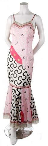 An Emilio Pucci Pink and Grey Silk Organza Dress, Size : An Emilio Pucci Pink and Grey Silk Organza Dress, 1960s, with a ruffled hemline. Labeled: Emilio Pucci. Size 10.