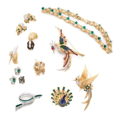 A Group of Marcel Boucher Jewelry,: A Group of Marcel Boucher Jewelry, 11 items total. Stamped: Boucher.