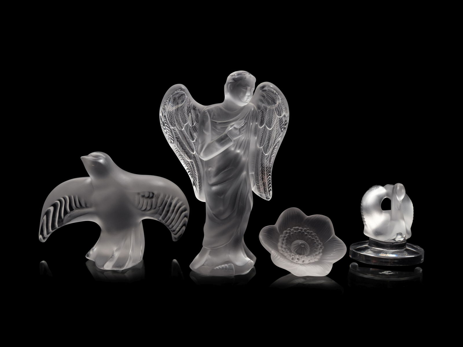 Four Lalique Molded and Frosted Glass Table Articles (1 of 3)