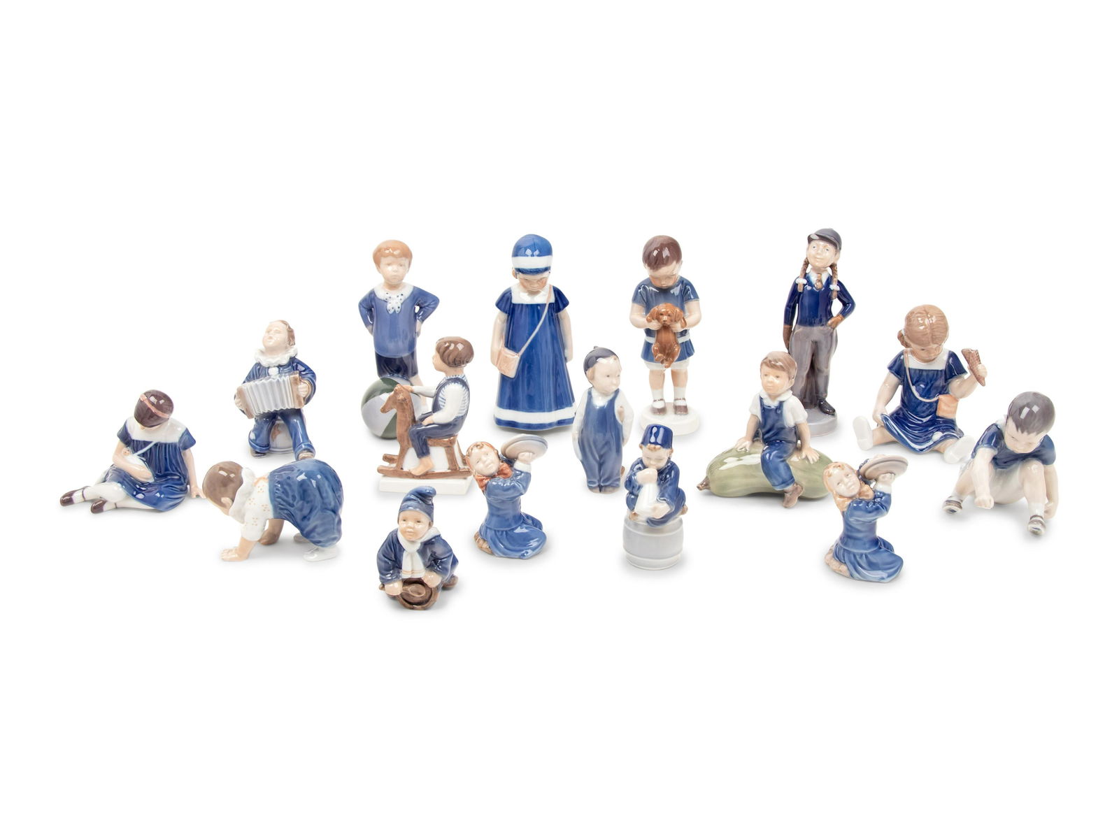 Sixteen Royal Copenhagen Porcelain Figures (1 of 2)