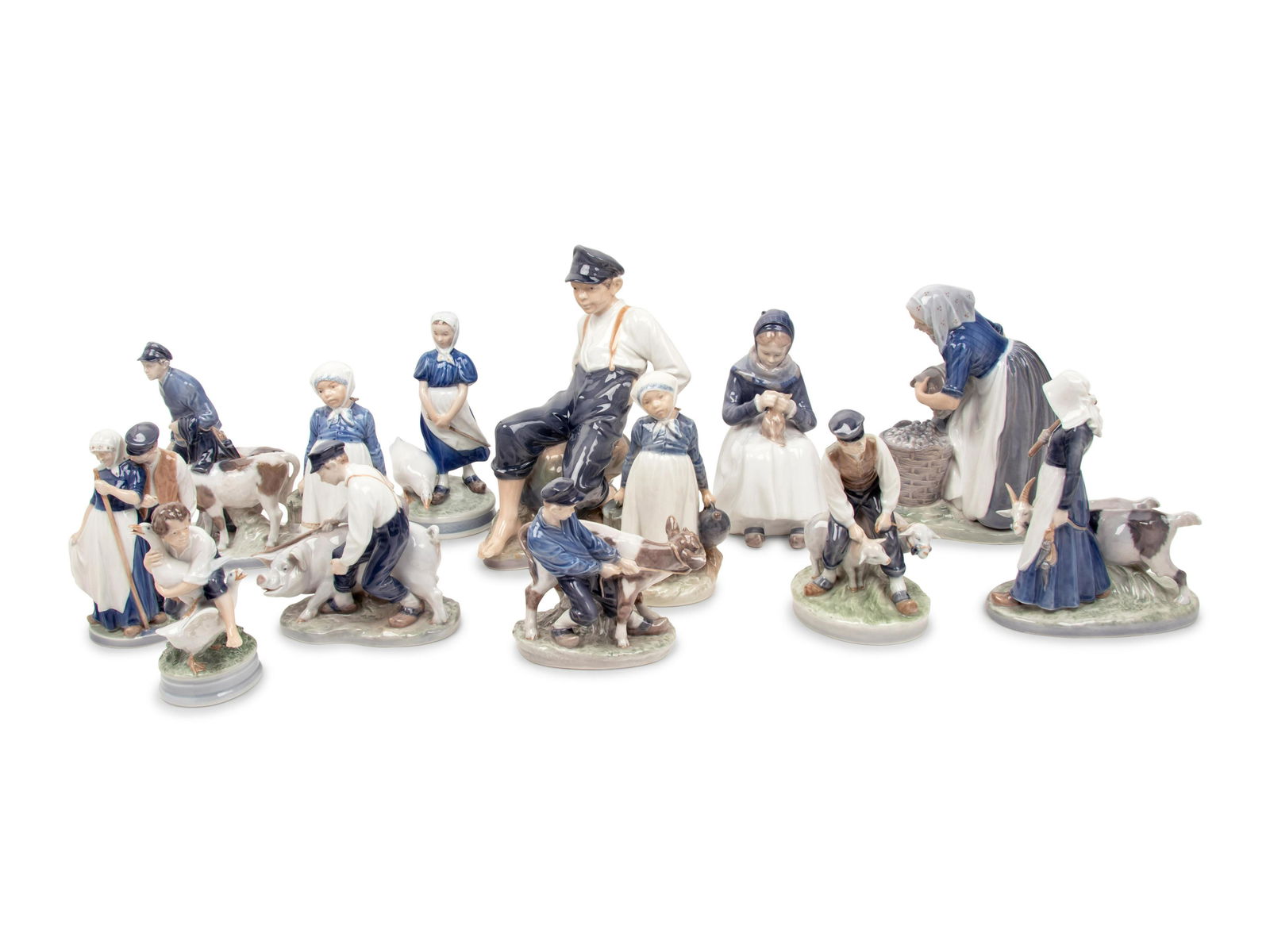Thirteen Royal Copenhagen Porcelain Figures (1 of 2)