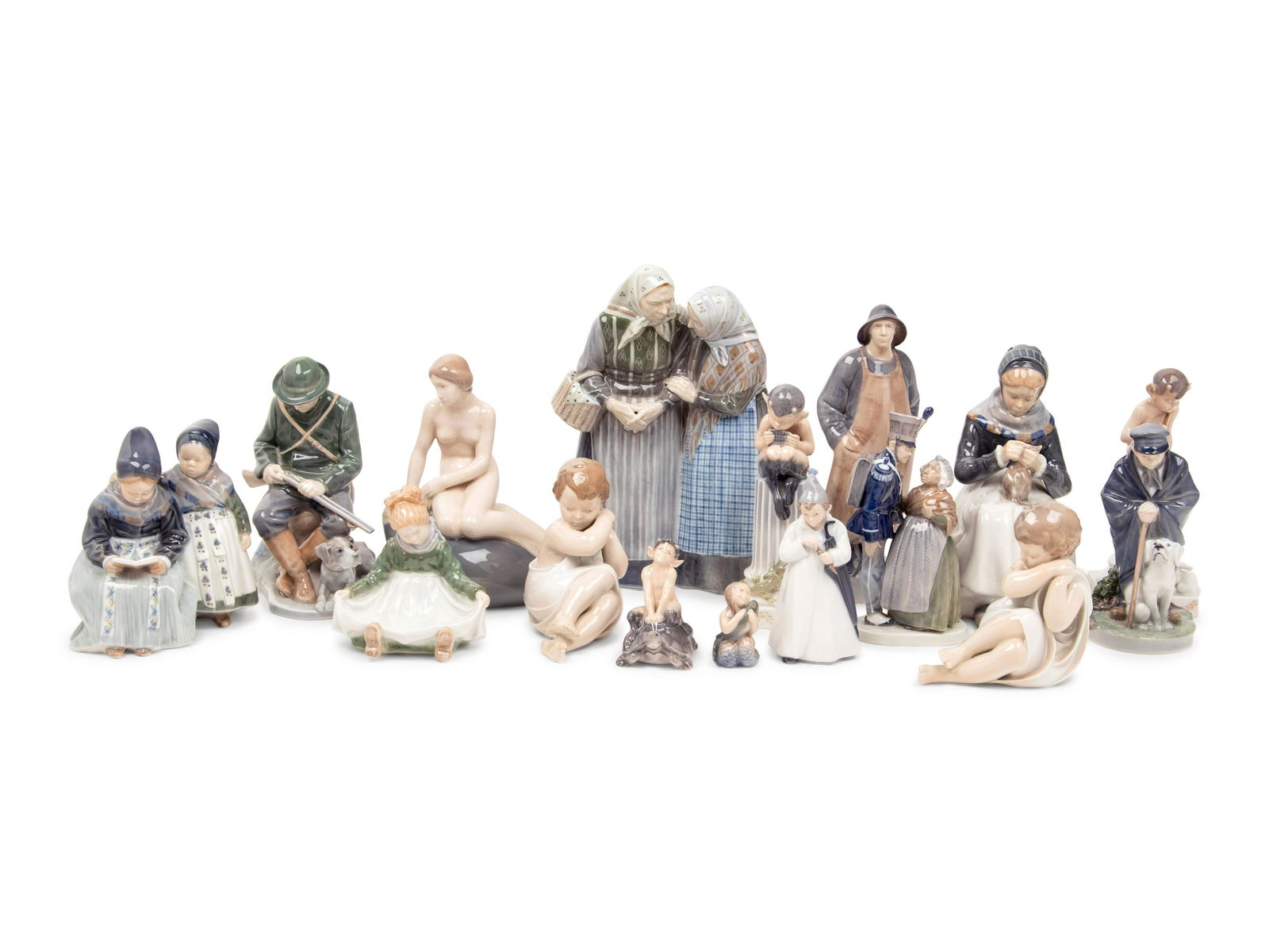 Sixteen Royal Copenhagen Porcelain Figures (1 of 2)