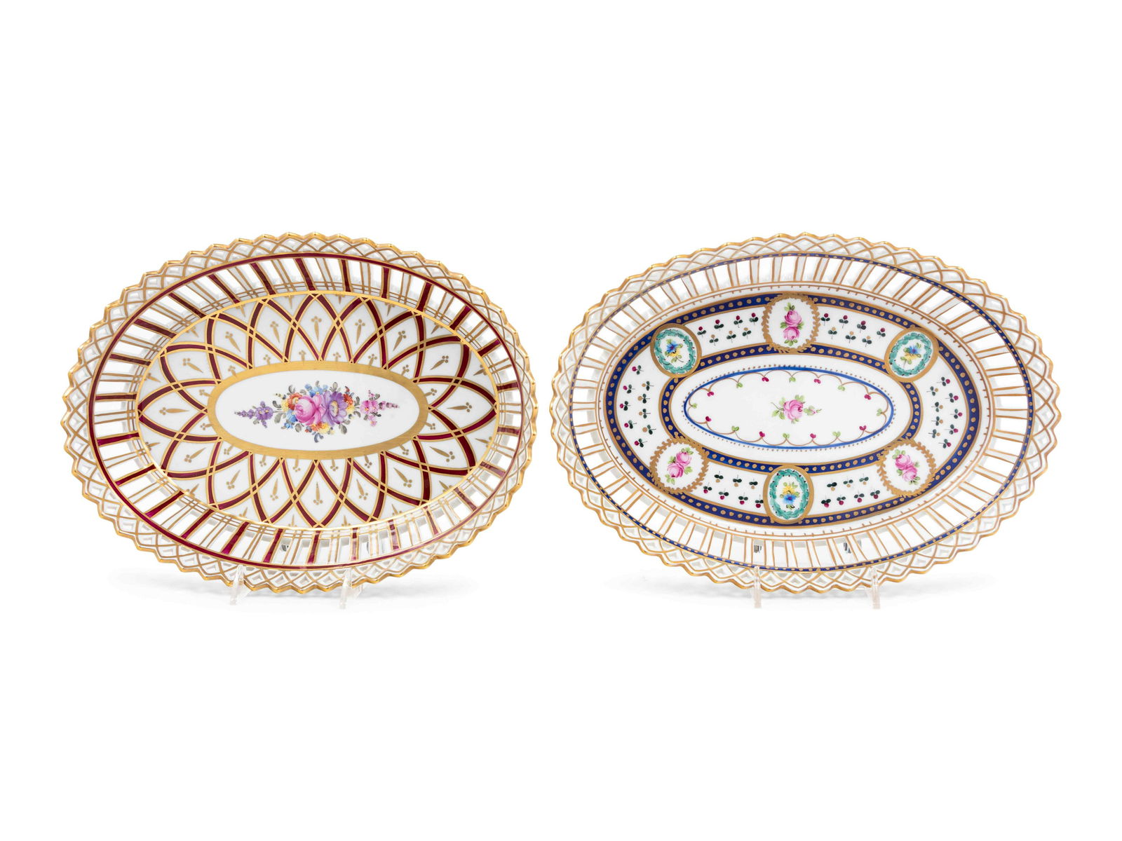 A Pair of Dresden Porcelain Baskets (1 of 2)