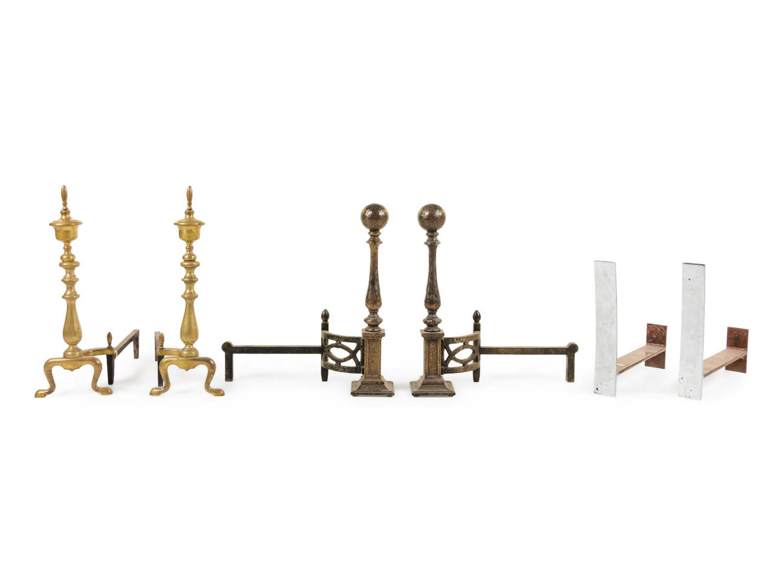 Three Pairs of Andirons: Three Pairs of Andirons 19th and 20th Century Height of tallest pair 23 inches. Property from Christa's Ltd., Chicago, Illinois Note: This lot is located in Chicago, Illinois. The buyer will be respon