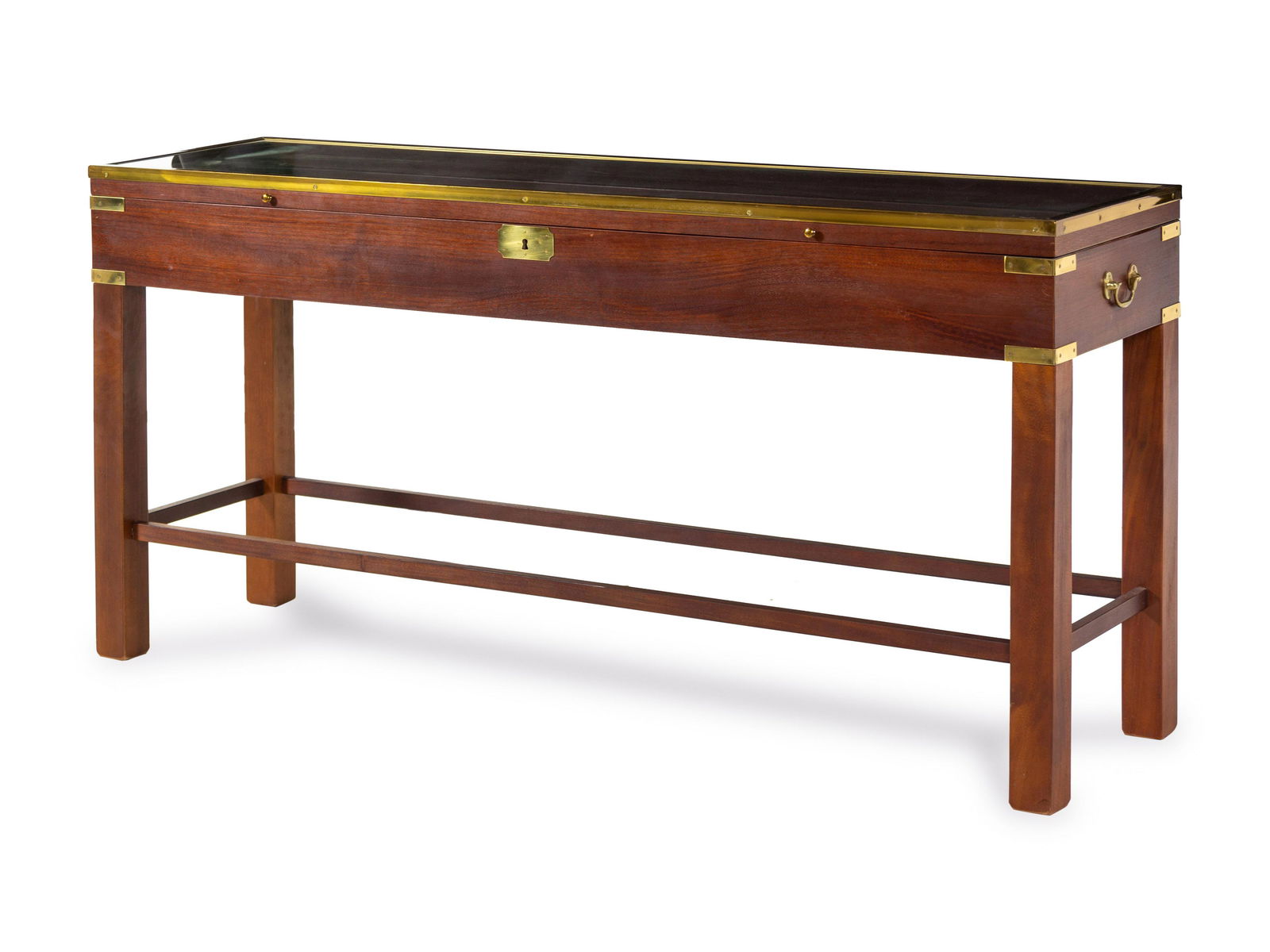 A George III Style Brass Mounted Mahogany Vitrine Table (1 of 2)