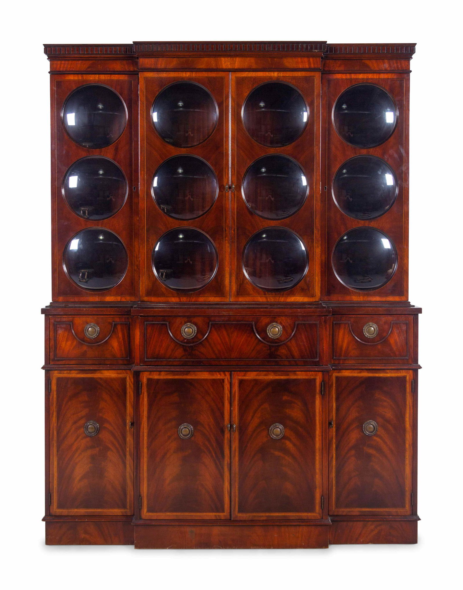 A George III Style Mahogany Breakfront Bookcase (1 of 3)