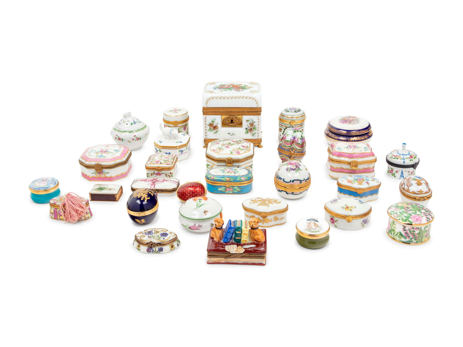 A Collection of Glass, Enameled Metal and Porcelain (1 of 6)