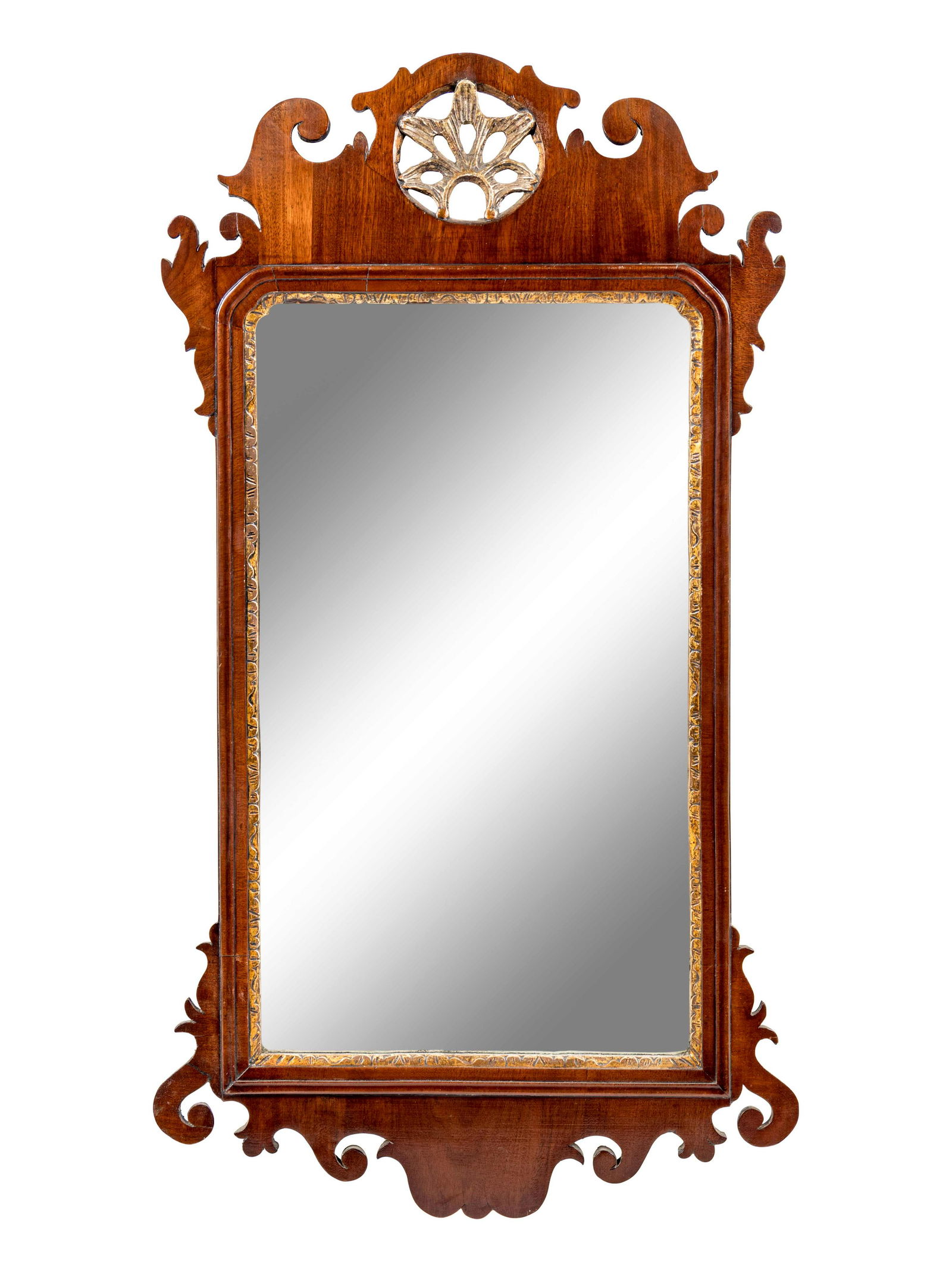 A Chippendale Parcel Gilt Mahogany Looking Glass (1 of 1)