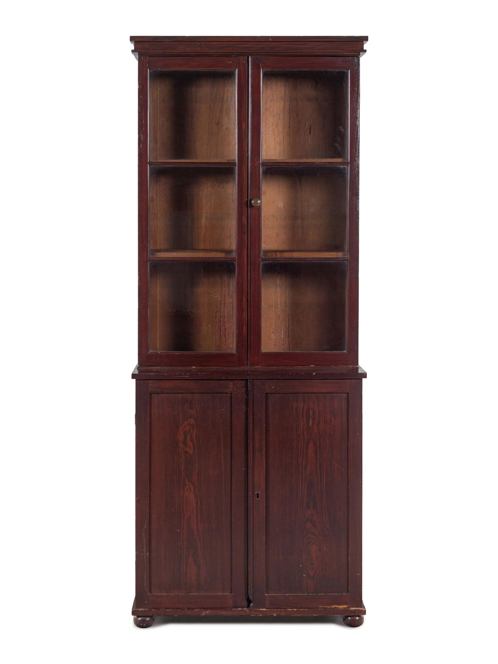 A Federal Style Stained Pine Step-Back Cupboard (1 of 2)