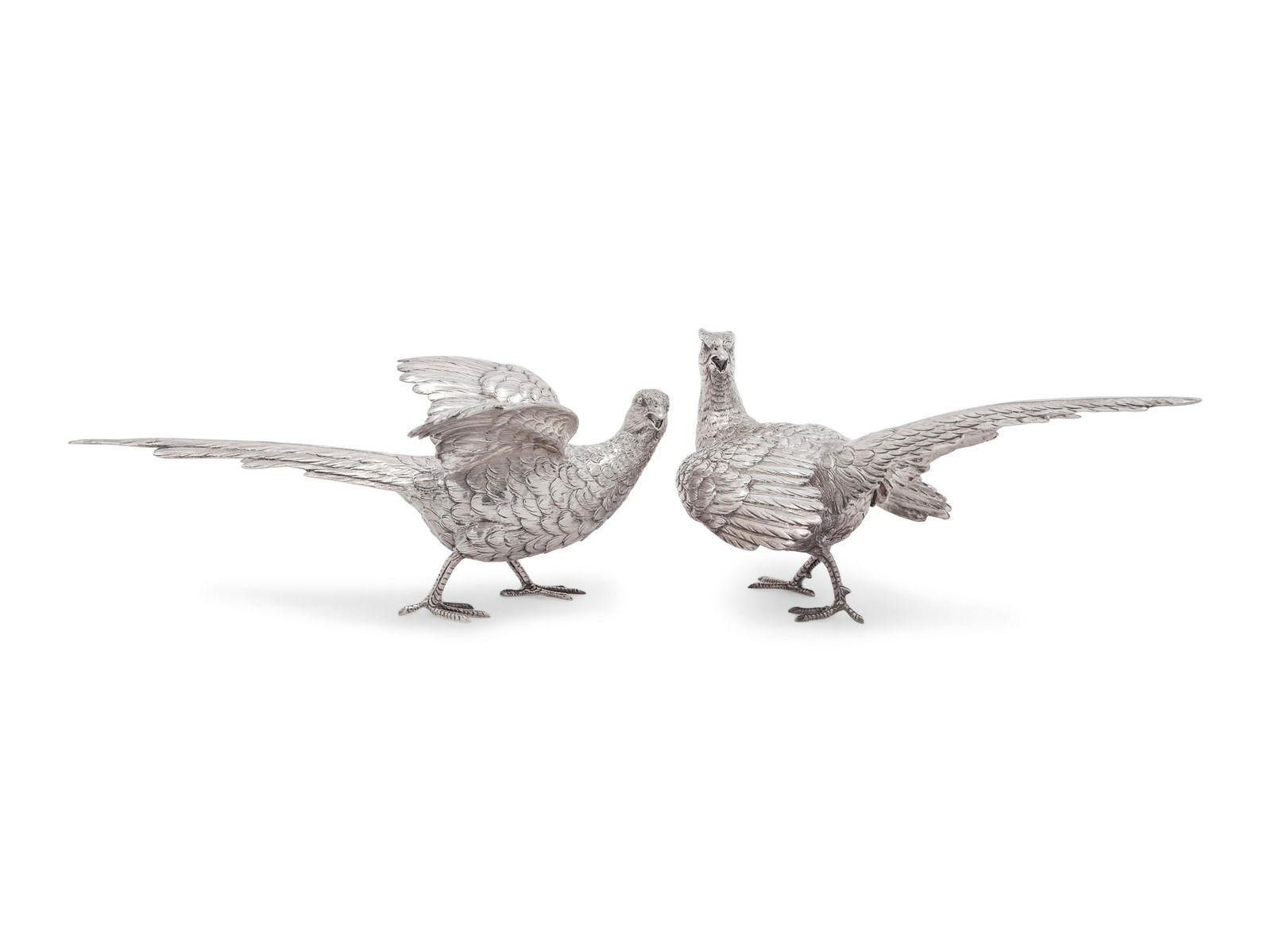 A Pair of Silver Pheasant Table Ornaments (1 of 4)