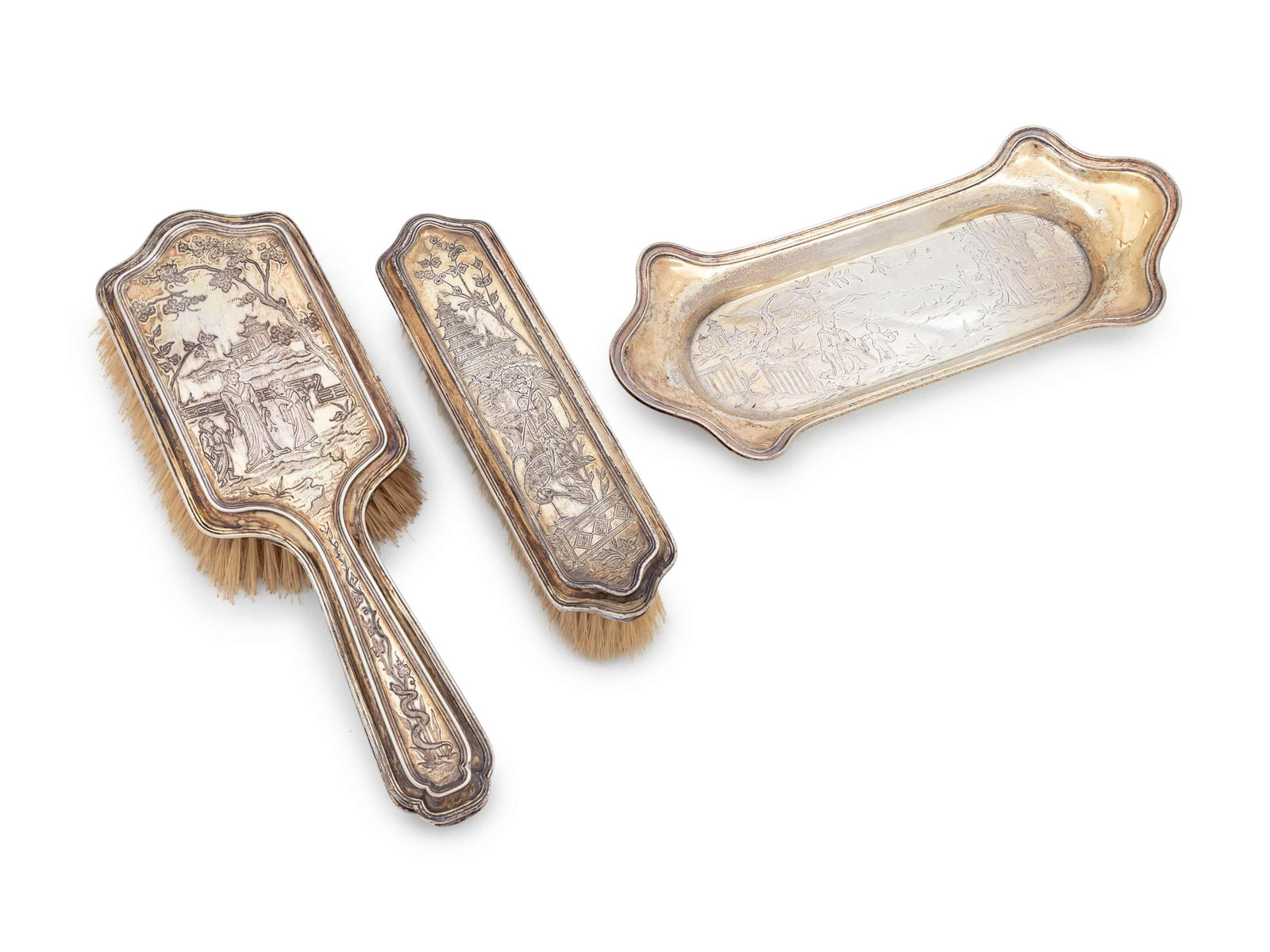 An English Silver Dresser Set (1 of 4)