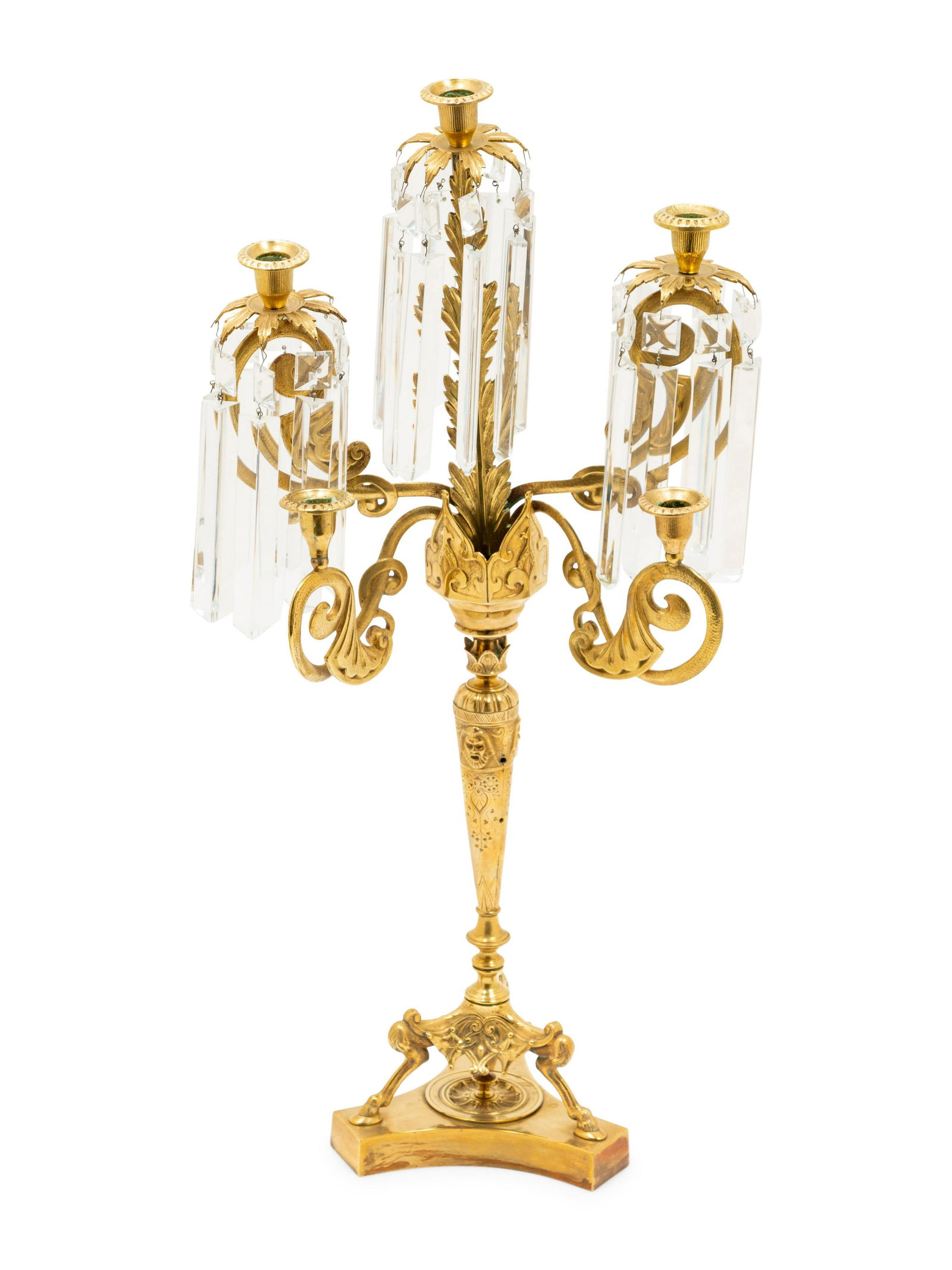 A Victorian Style Brass Five-Light Candelabrum (1 of 2)