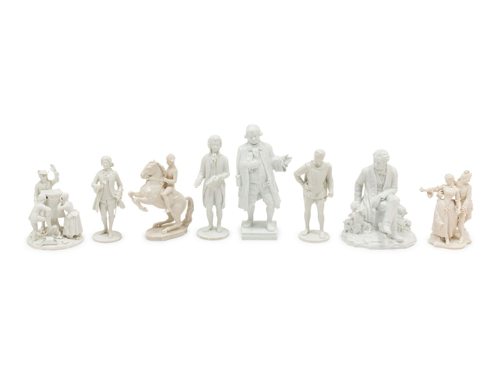 Eight Continental White-Glazed Porcelain Figures (1 of 4)