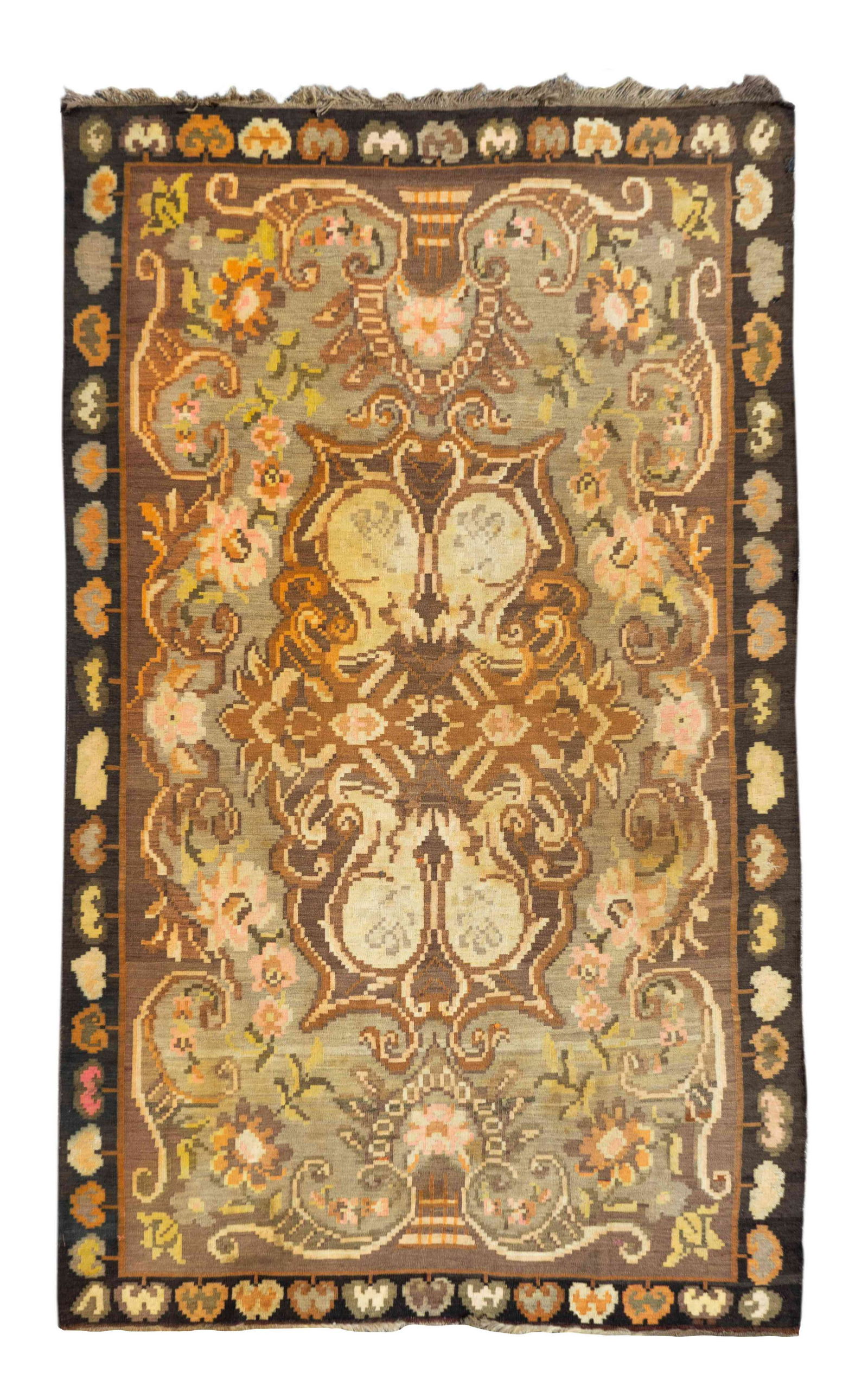 A Turkish Kilim Wool Rug: A Turkish Kilim Wool Rug 20th Century 9 feet 8 inches x 5 feet 11 inches. Note: This lot is located in West Palm Beach, Florida. The buyer will be responsible for shipping from our West Palm Beach auc