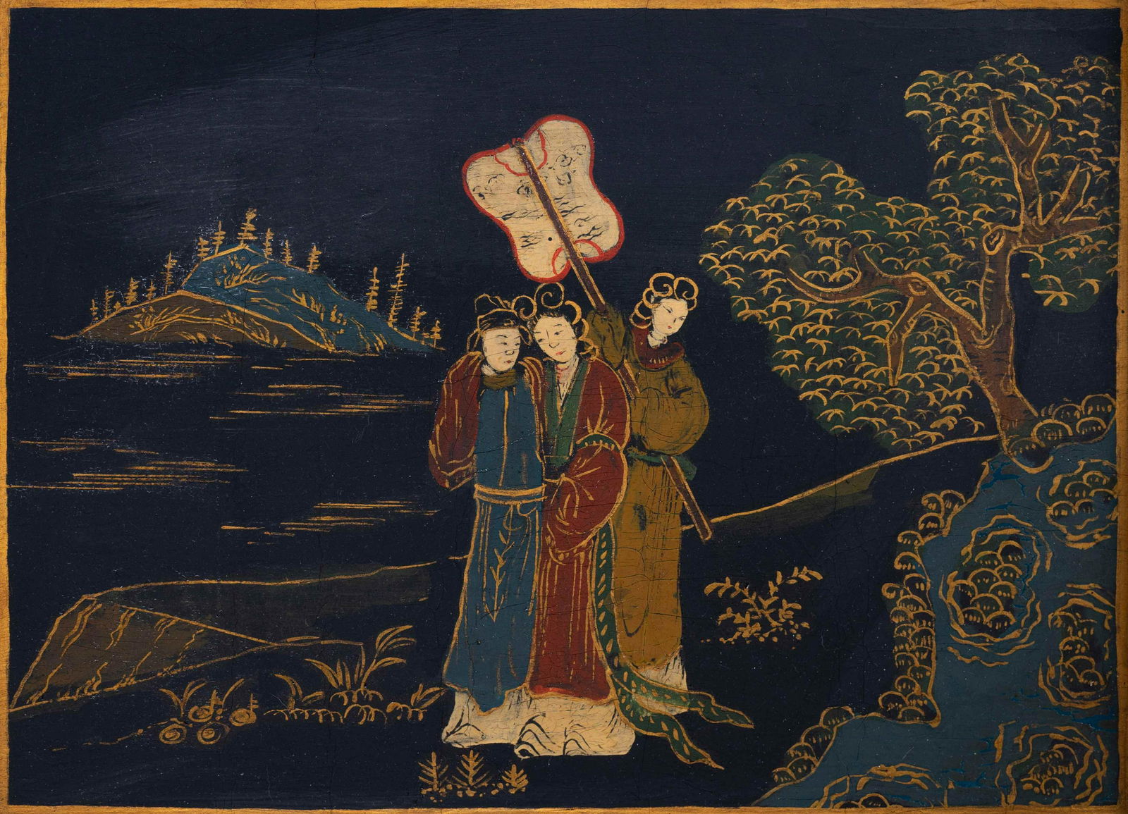 A Chinese Four-Panel Screen (1 of 6)