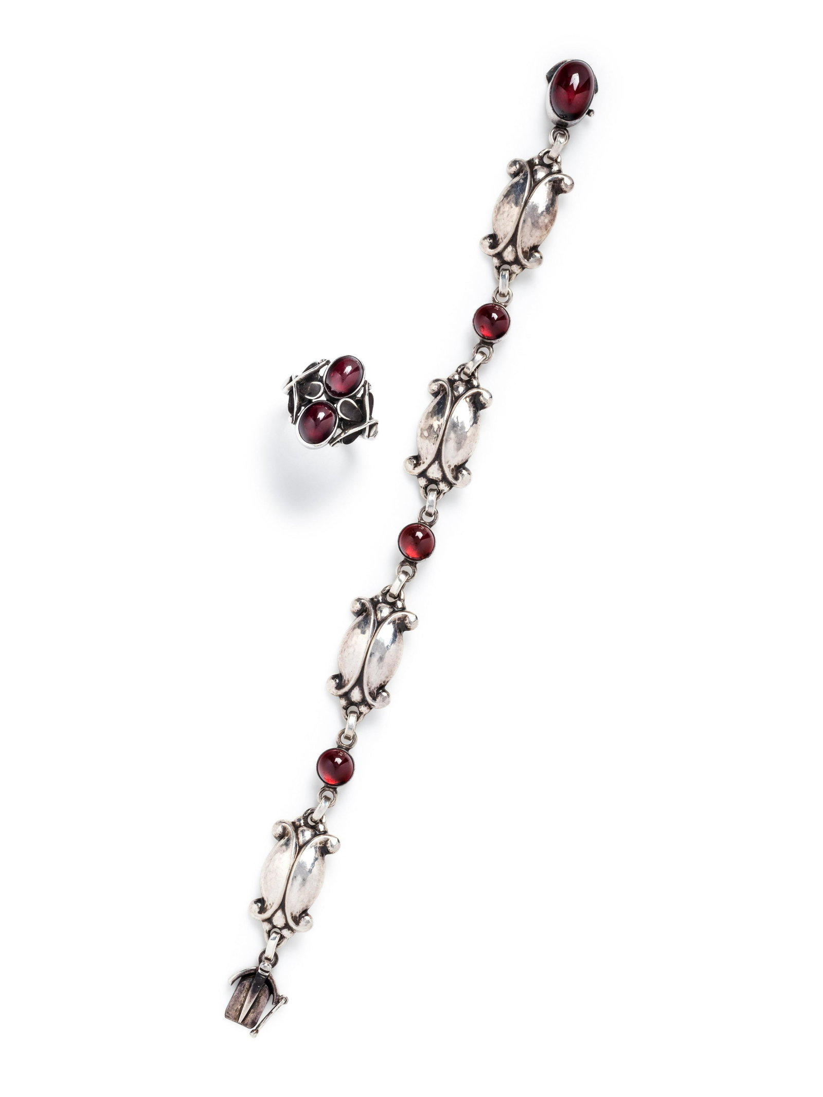 GEORG JENSEN, COLLECTION OF STERLING SILVER AND GARNET (1 of 3)
