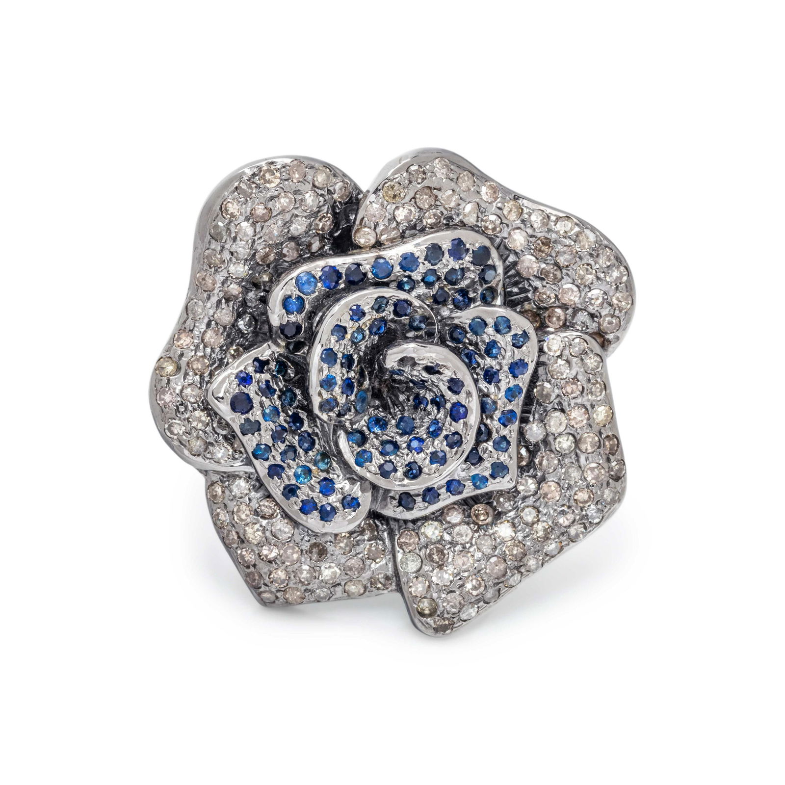 DIAMOND AND SAPPHIRE ROSE RING (1 of 3)