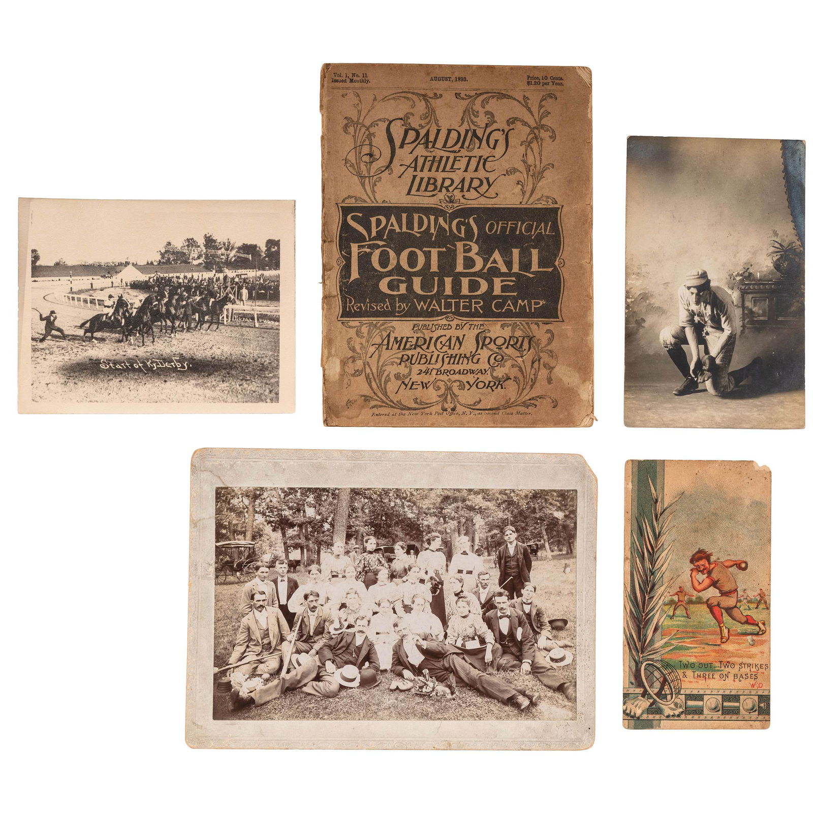 [EARLY PHOTOGRAPHY] -- [SPORTS]. A group of 6 items, (1 of 3)