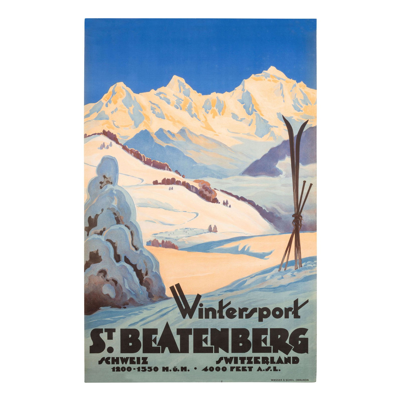 [TRAVEL POSTERS]. A group of 2 posters promoting winter (1 of 2)