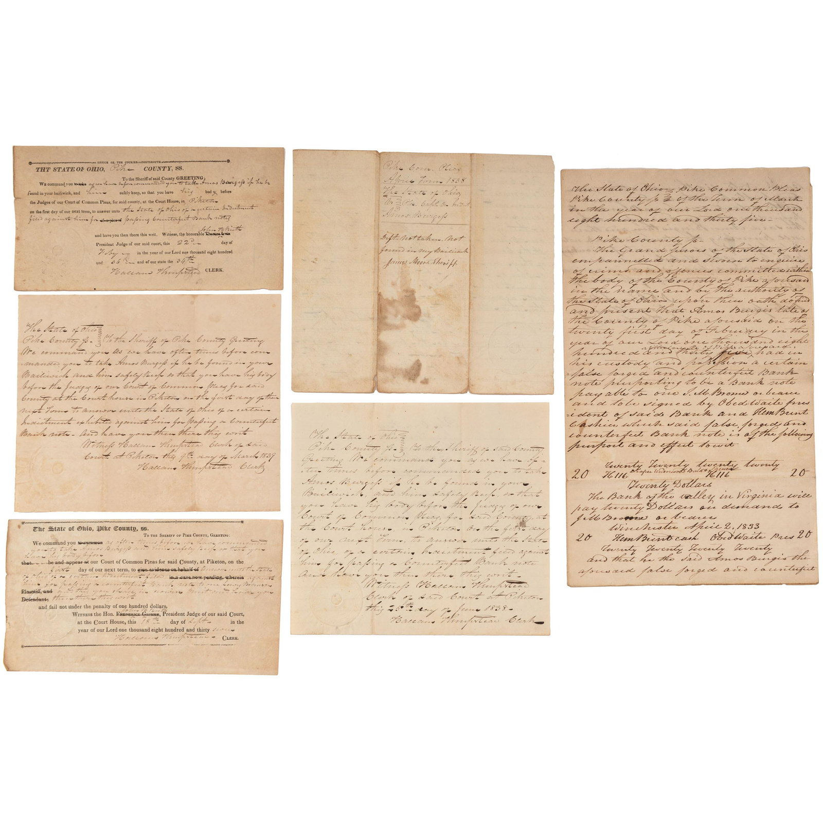 [AUTOGRAPHS & MANUSCRIPTS] -- [NORTHWEST TERRITORY & (1 of 7)