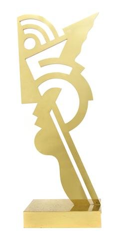 Roy Lichtenstein, (American, 1923-1997), Untitled Head : Roy Lichtenstein (American, 1923-1997) Untitled Head I, 1970 brass edition 17/75, signed and dated 70 Height 25 1/2 inches. Property from the Collection of Gray Atkinson, Sebastopol, California