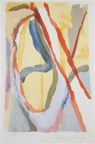 Bram Van Velde, 20th century, Sans titre, 1972: Bram Van Velde 20th century Sans titre, 1972 color lithograph EA, signed (lower right) 19 1/4 x 12 1/2 inches.