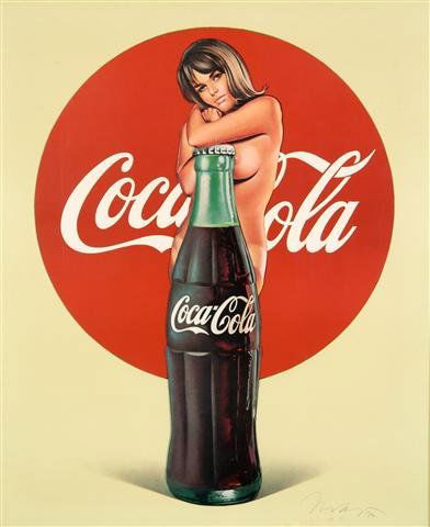 Mel Ramos, (American, 1935), Girl with Coke-Cola Bottle: Mel Ramos (American, 1935) Girl with Coke-Cola Bottle color offset lithograph edition 75/2500, signed 30 x 25 inches.