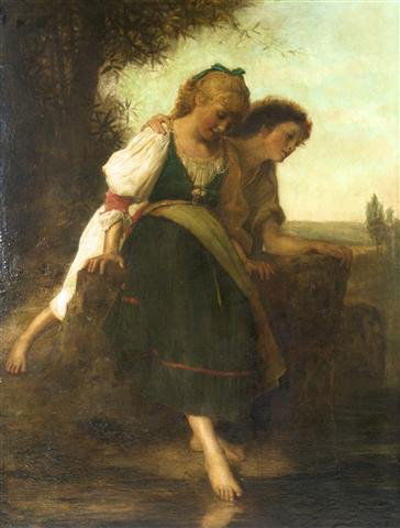 After Leon Jean Basile Perrault, (French, 1832-1908), N: After Leon Jean Basile Perrault (French, 1832-1908) Natures Mirror oil on board 42 x 33 inches. Property from the Collection of Jeanne and Alvin Ruck, Inverness, Illinois