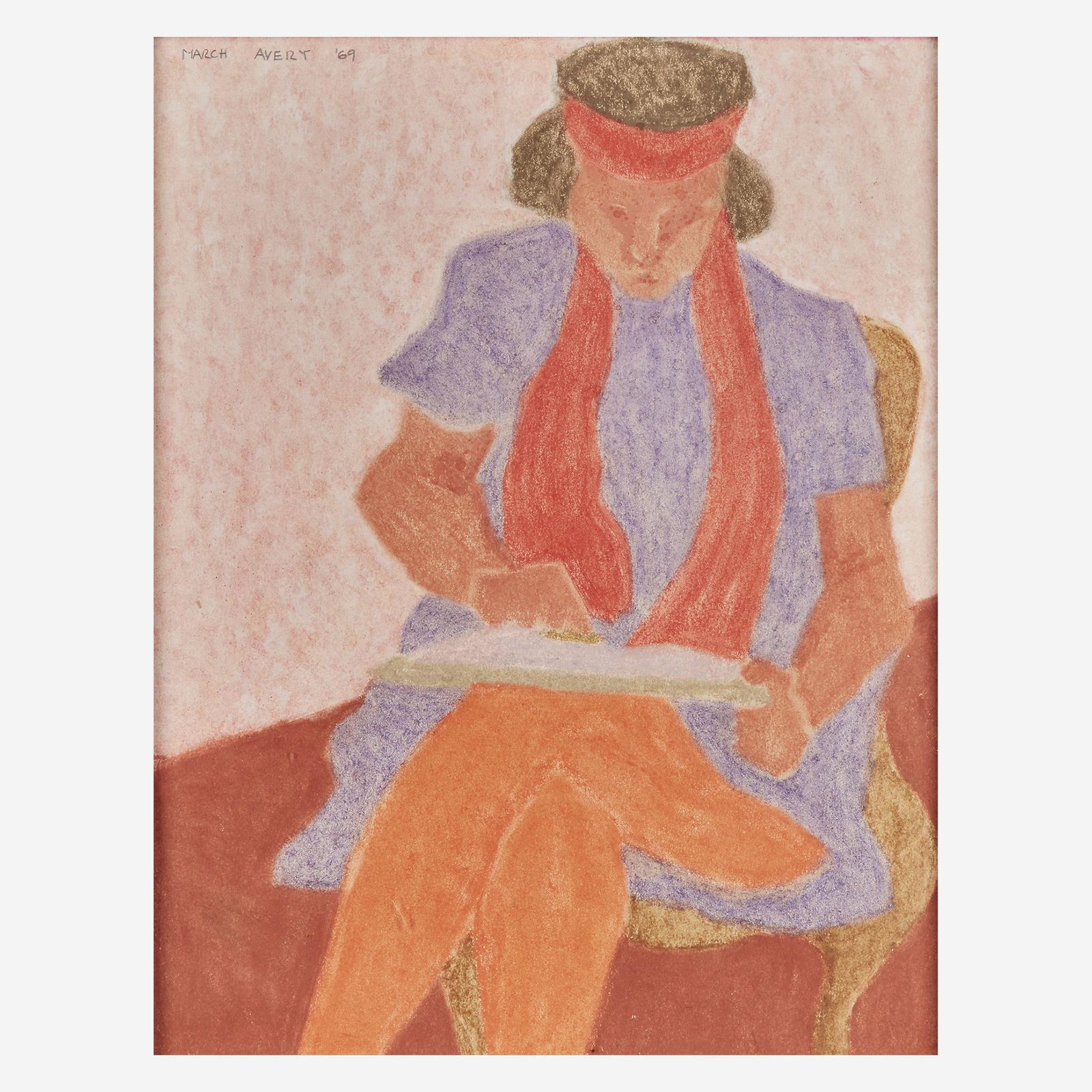 March Avery (American, B. 1932) Red Scarf (1 of 2)