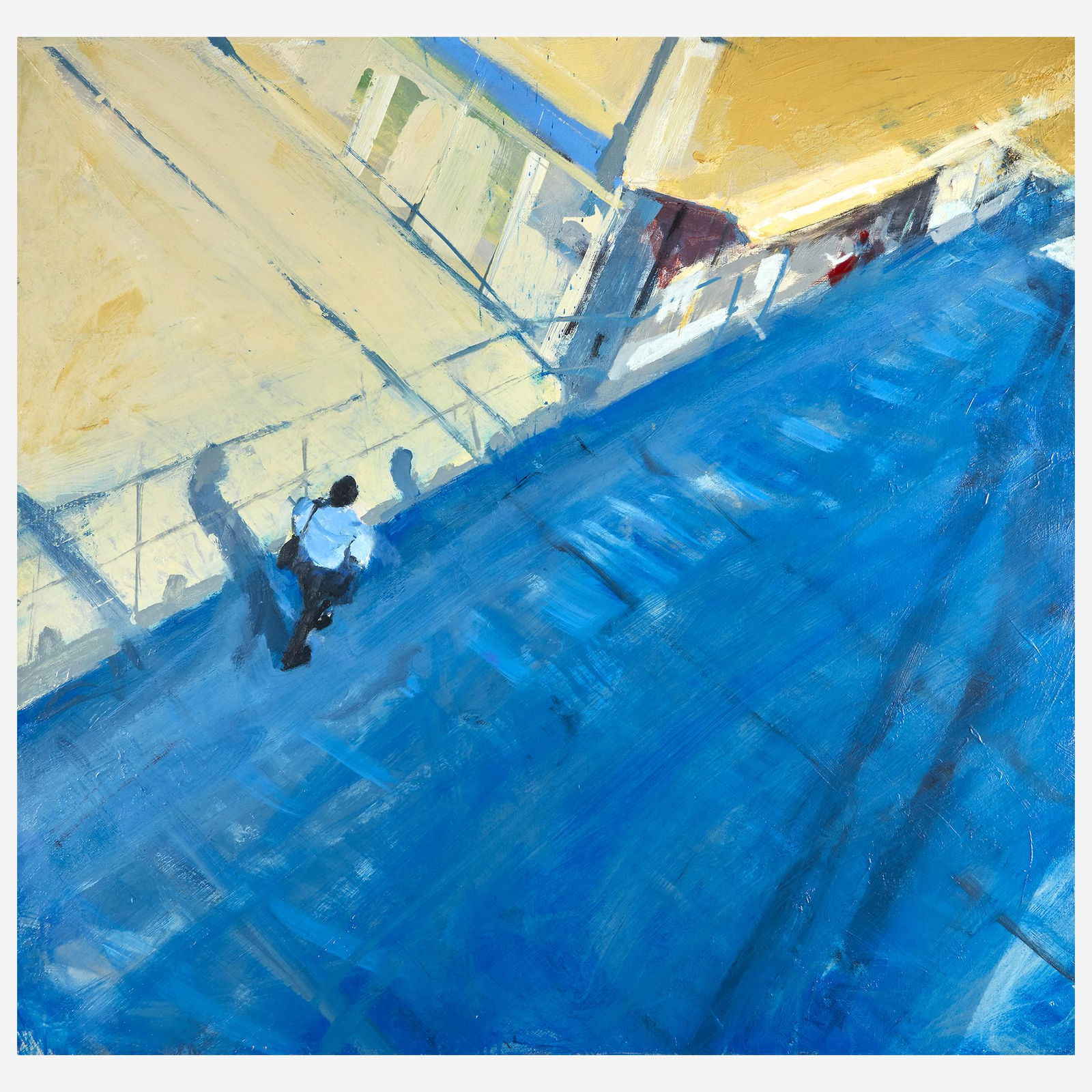 David Kapp (American, B. 1953) Under the El: David Kapp (American, B. 1953) Under the El Signed, titled, dated 1999 and located 'N.Y.C.' verso, oil on linen. (48 1/2 x 50 1/2 in. (123.2 x 128.2cm)) Provenance Elizabeth Levine and Associates