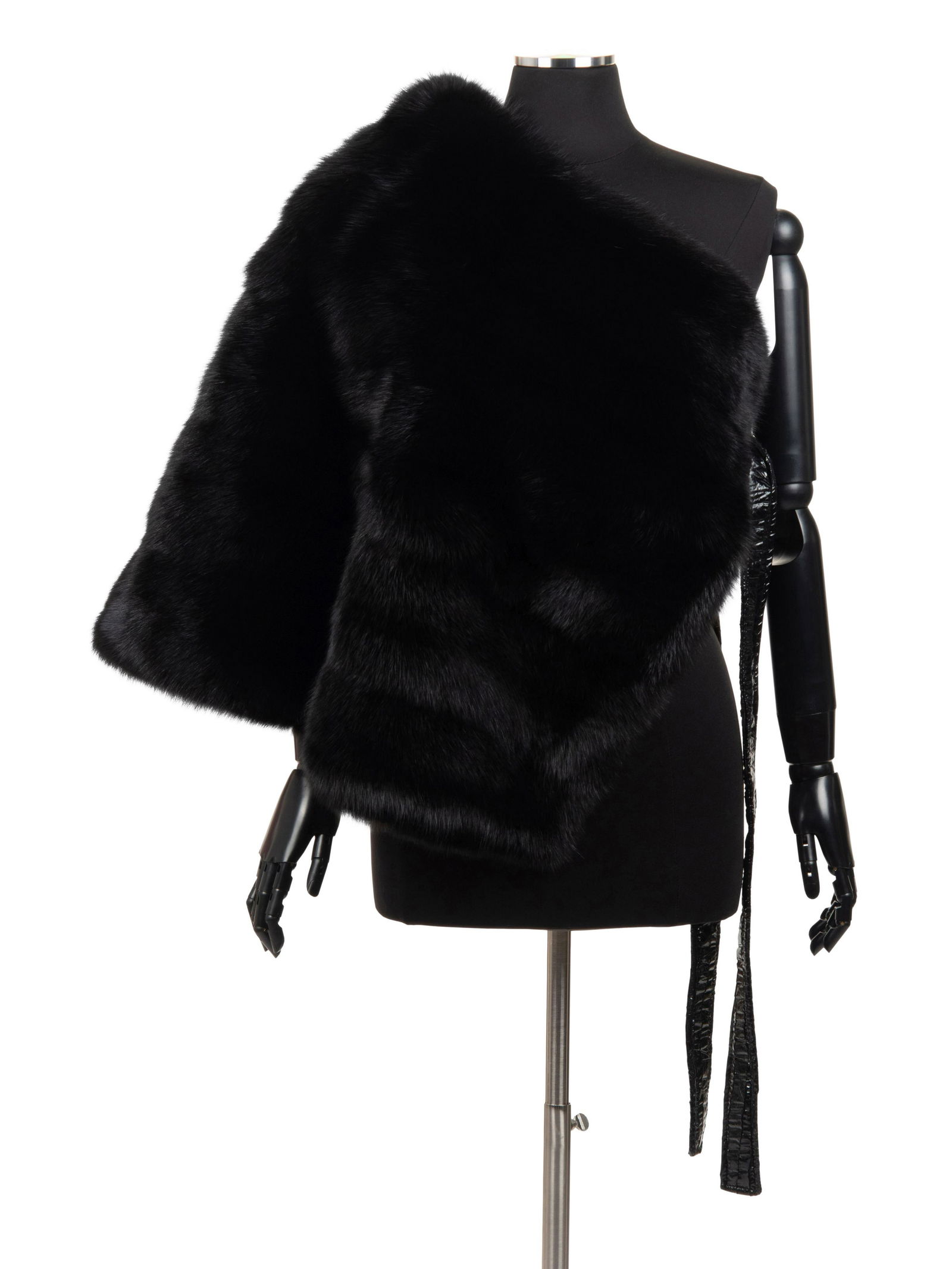 Ralph Rucci Sable One Shoulder Capelet, Fall 2007 (1 of 4)