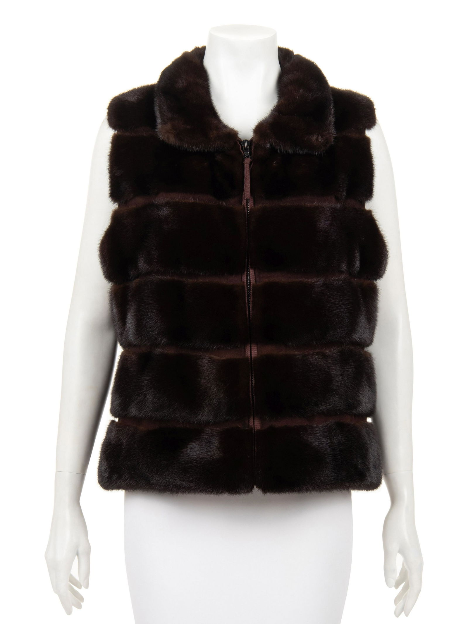 J. Mendel Mink and Suede Zip Front Vest (1 of 4)