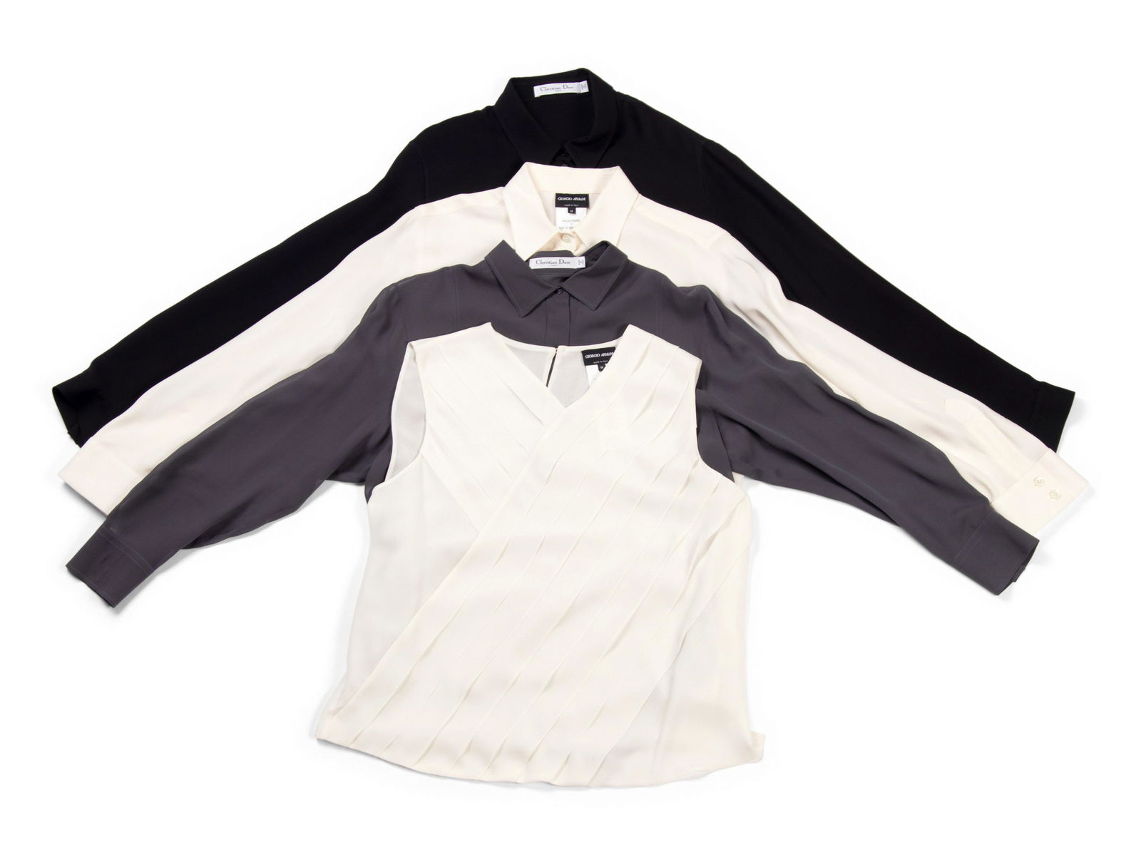 Four Silk Tops: Two Giorgio Armani and Two Christian (1 of 3)