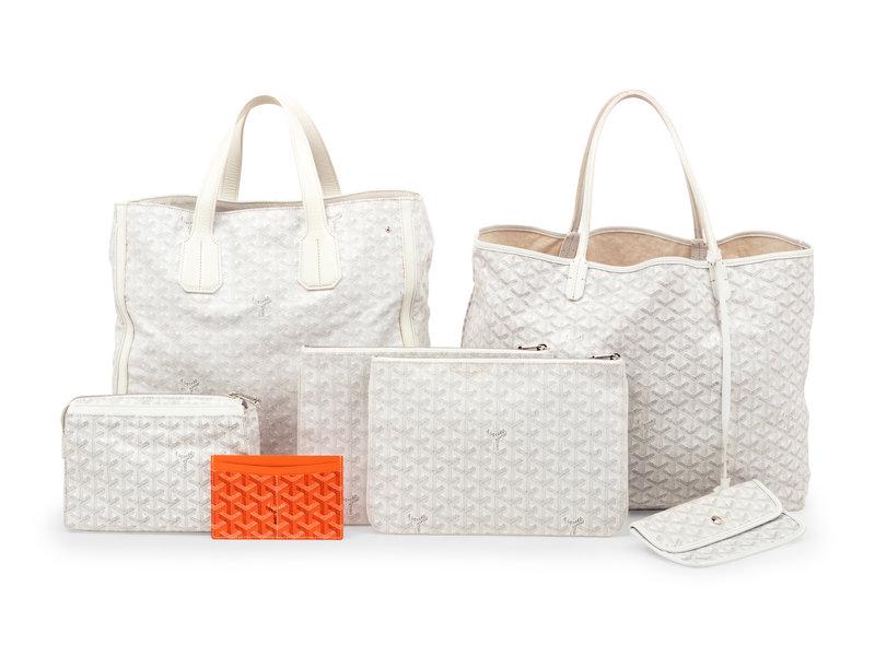 Six Goyard Items: Two Totes, Three Pouches, and One (1 of 12)