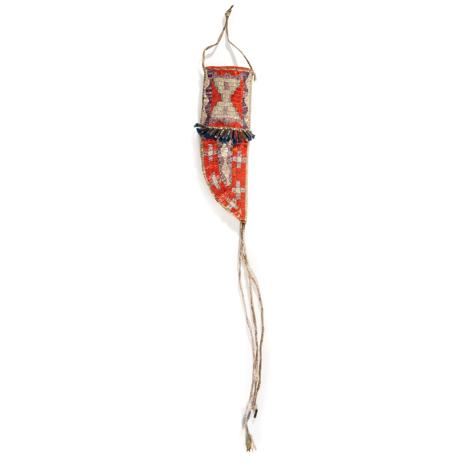 Eastern Sioux Quilled Hide Knife Sheath, with Recycled (1 of 4)