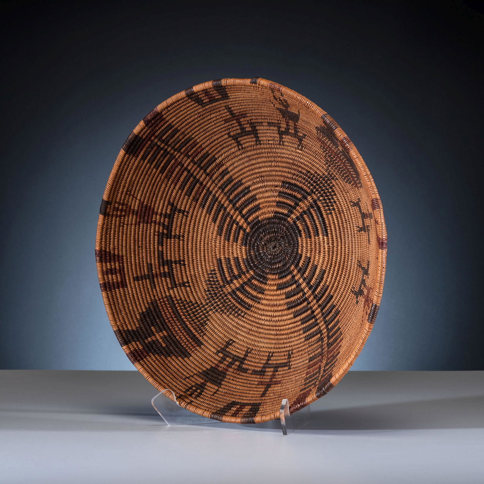 Apache Polychrome Basket, with Figures (1 of 3)