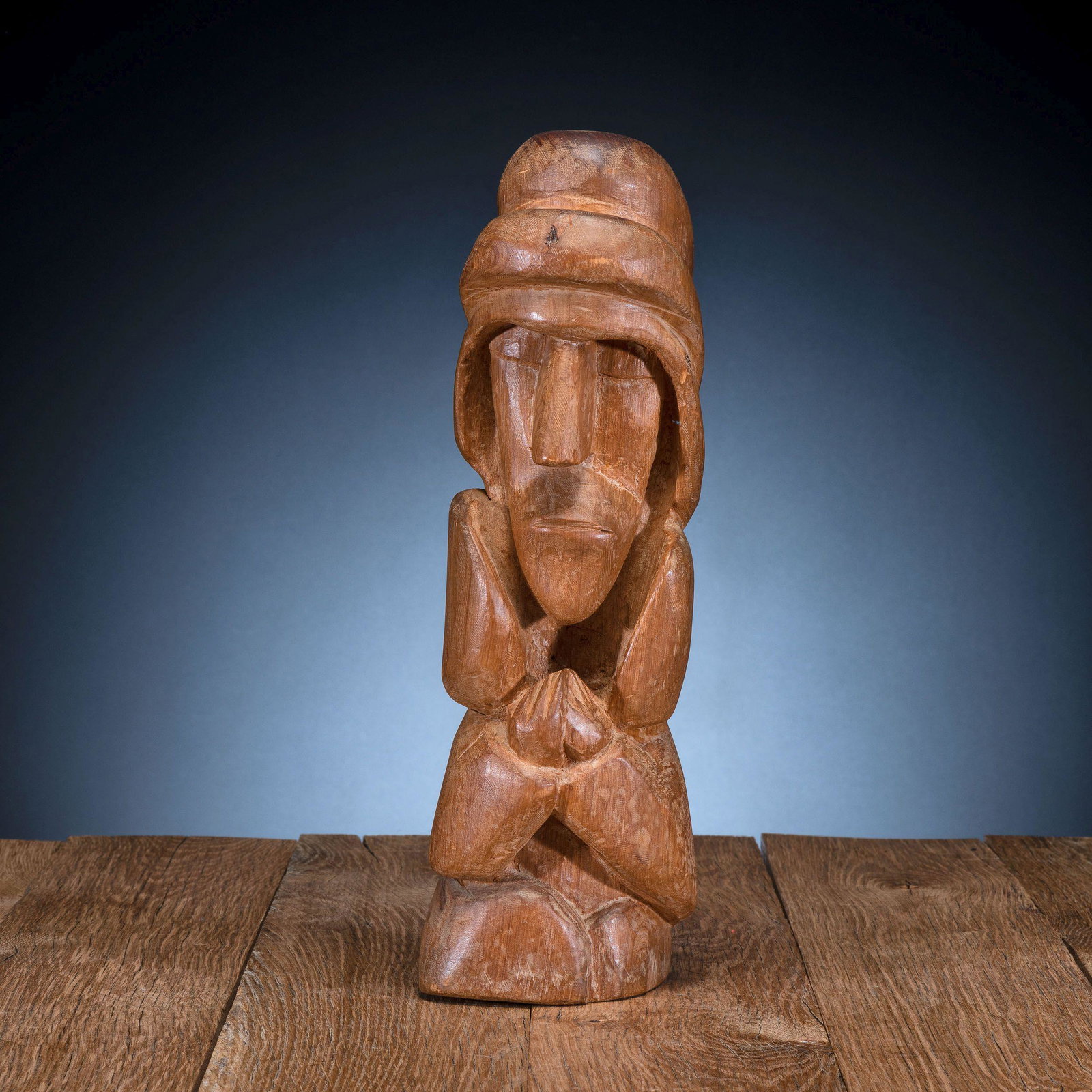 Patrocino Barela (New Mexico, 1902-1964) Praying Figure: Patrocino Barela (New Mexico, 1902-1964) Praying Figure signed on base height 15 inches Purchased by the owner's grandparents from the artist in his shop in Taos, New Mexico.