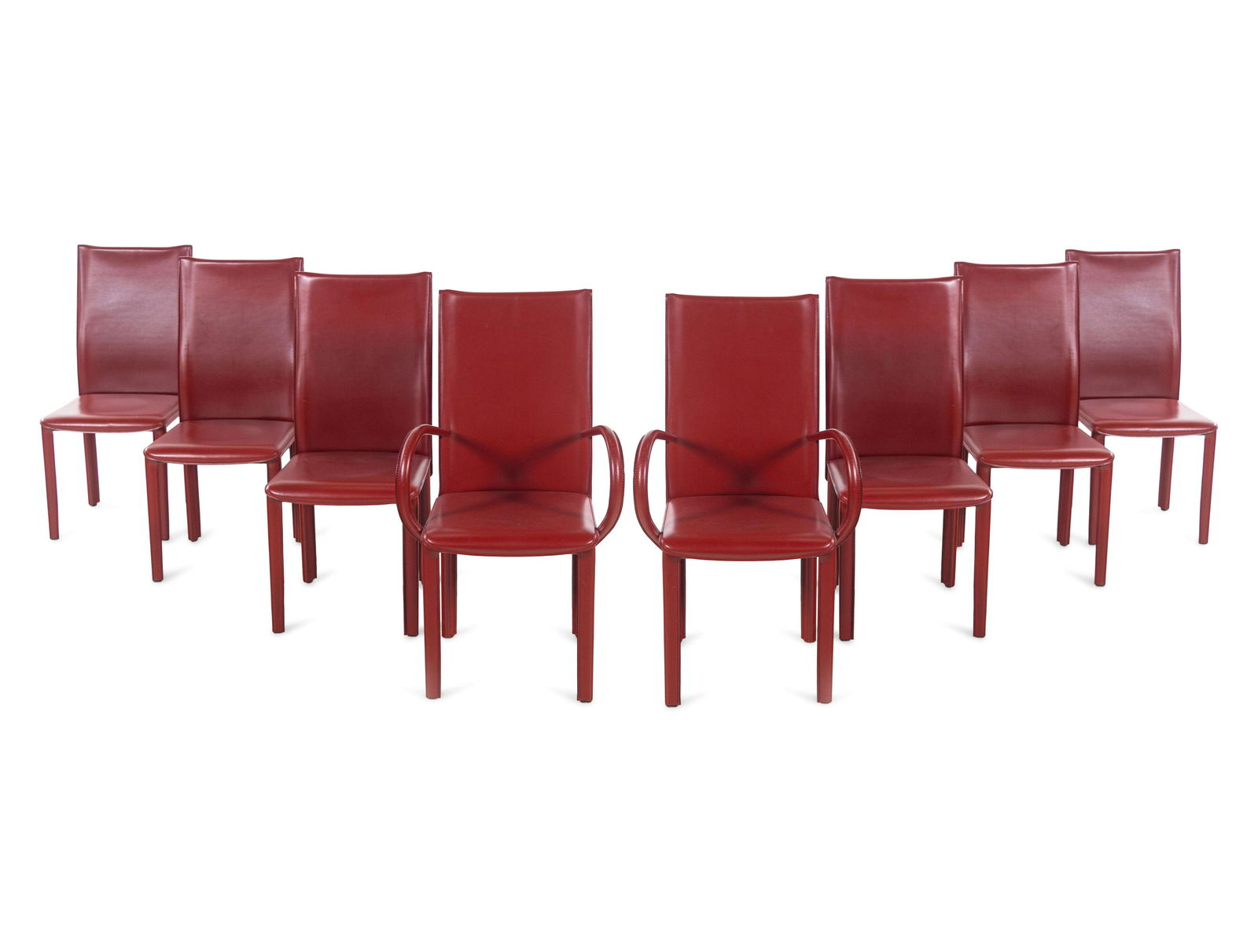 A Set of Eight Contemporary Leather-Upholstered Dining (1 of 3)
