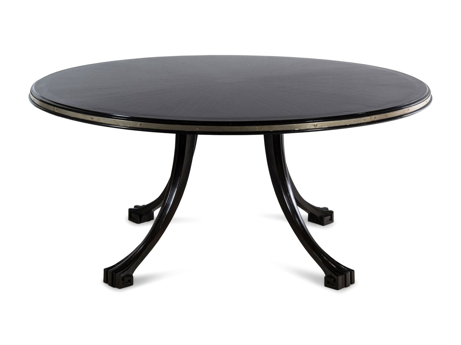 A Contemporary Steel-Banded Stained Mahogany Dining (1 of 3)