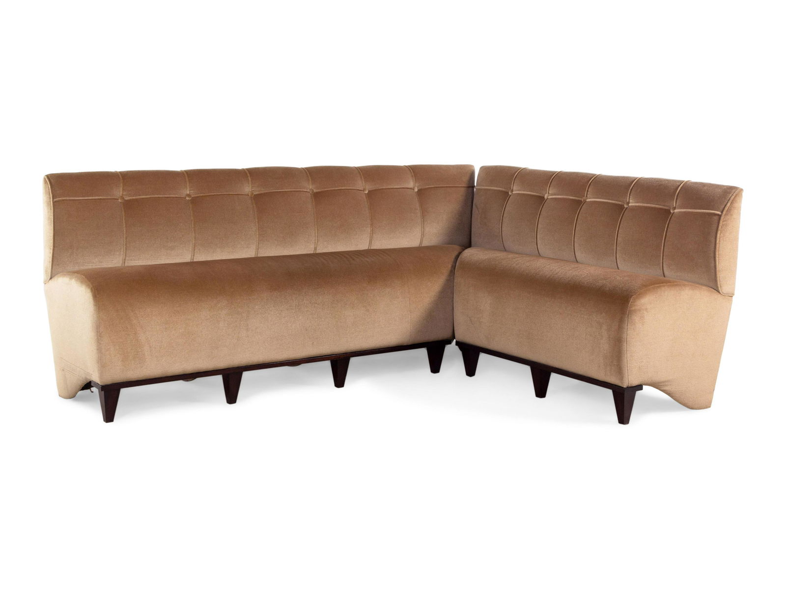 A Custom Silk and Mohair-Upholstered Corner Banquette (1 of 3)