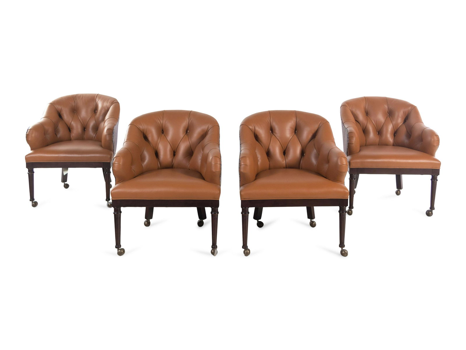 A Set of Four Hancock & Moore Grigsby Chairs: A Set of Four Hancock & Moore Grigsby Chairs Height 32 1/2 x width 26 x depth 22 inches. 