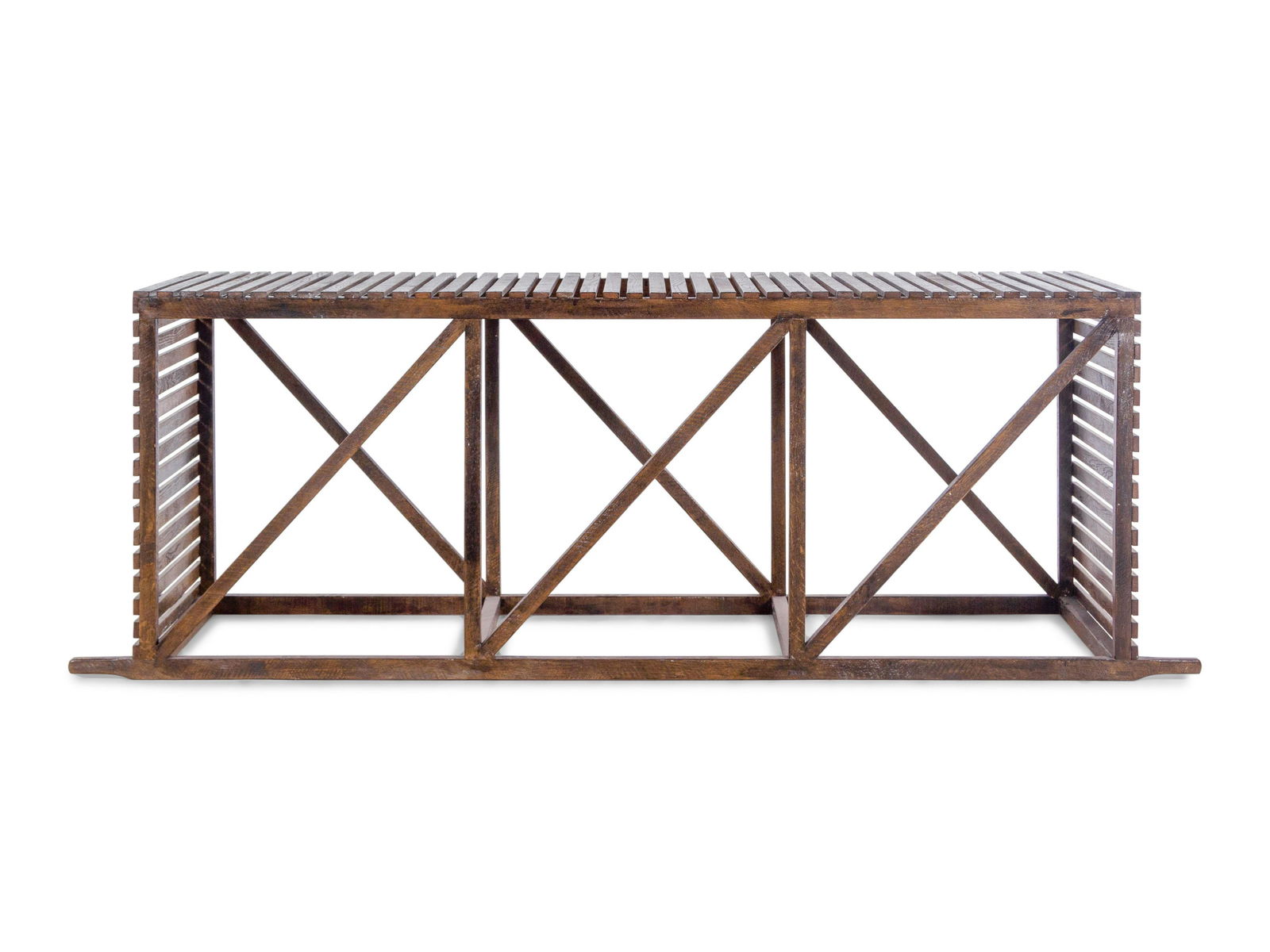 A Contemporary Oak Slat Console Table (1 of 2)