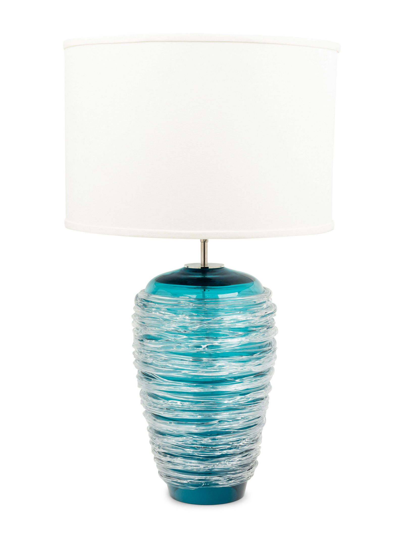 A Porta Romana Clear-Threaded Blue Glass Lamp (1 of 2)