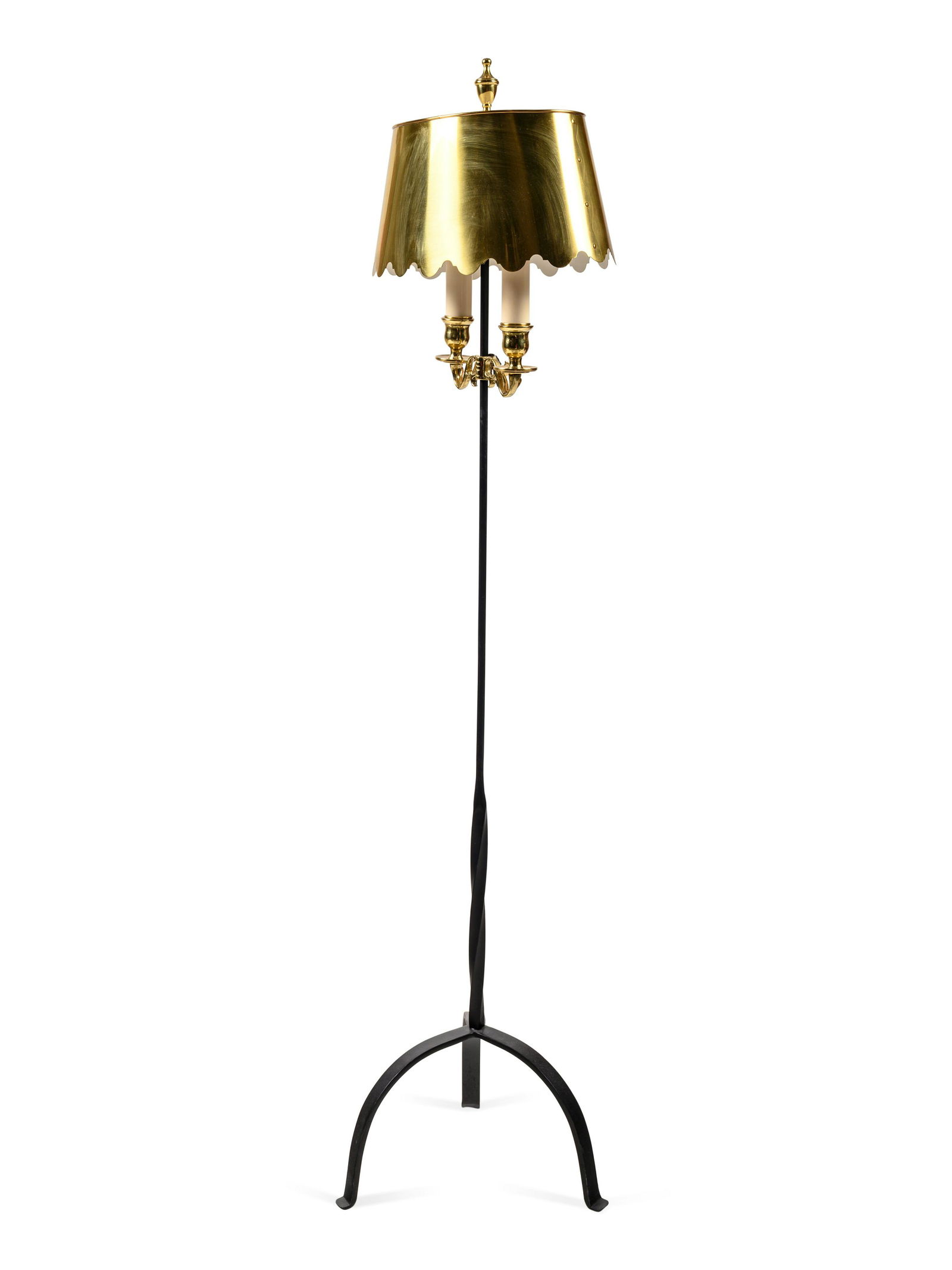 A Metal Floor Lamp with a Gilt Tole Shade (1 of 3)