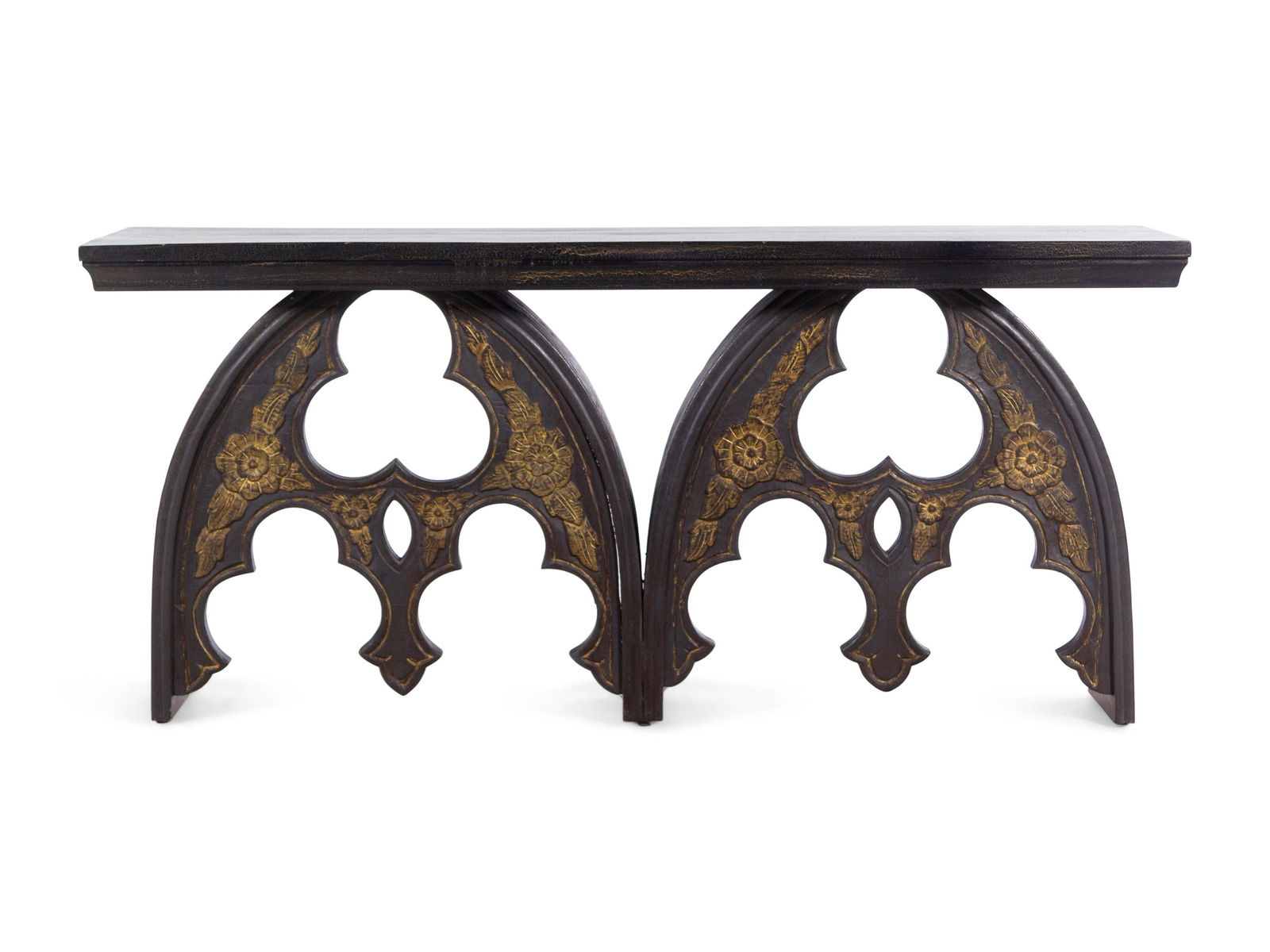 A Parcel Gilt Cast Metal "Gothic" Console Table (1 of 3)