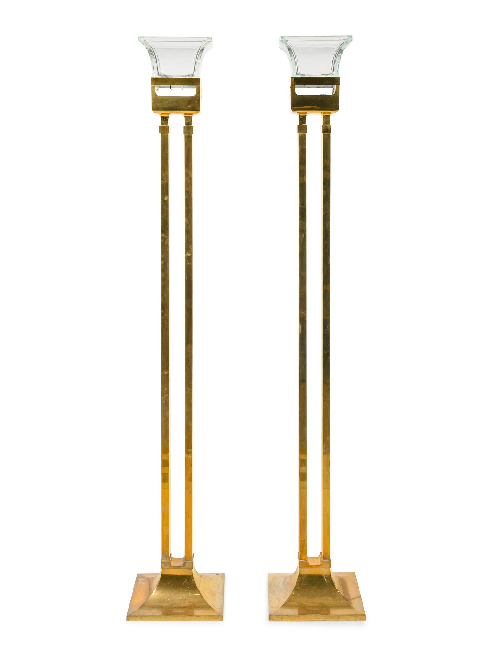 A Pair of Chapman Polished Brass Fire and Ice Torcheres (1 of 4)