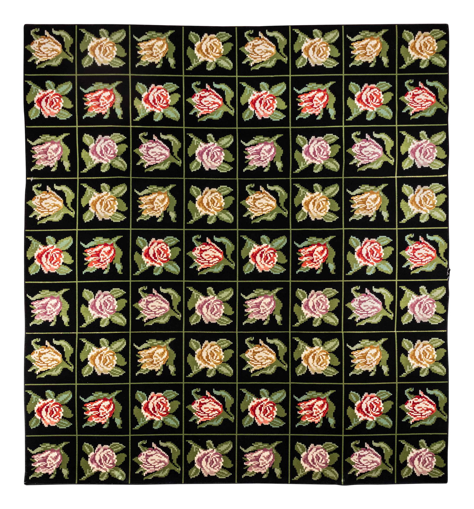 A Stark Faux Needlepoint Rug: A Stark Faux Needlepoint Rug 9 feet 2 inches x 8 feet 6 inches. Property from a Private Collection, Detroit, Michigan