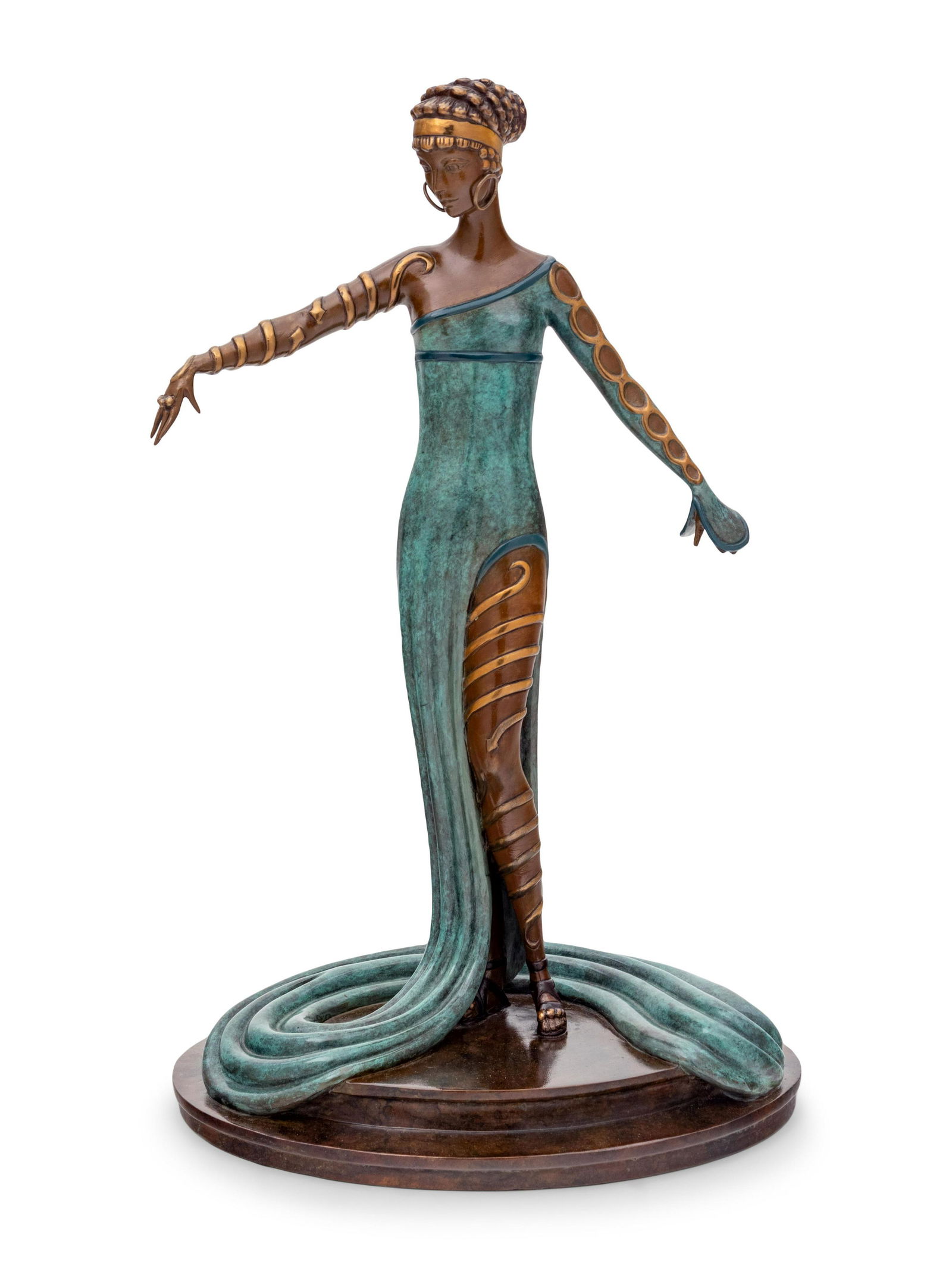Erte (Romain De Tirtoff) (Russian, 1892-1990): Erte (Romain De Tirtoff) (Russian, 1892-1990) Late 20th Century La Merveillieuse bronze Height 15 1/2 inches.