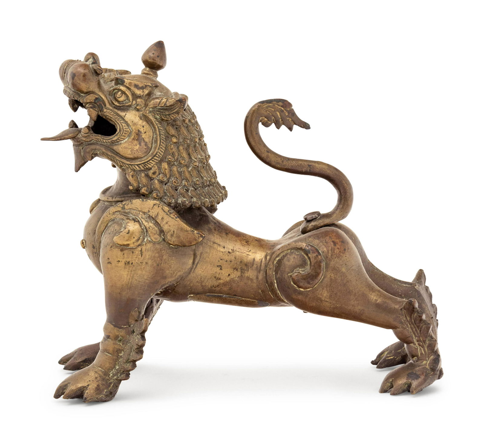 An Indian or Southeast Asian Brass Temple Lion (1 of 3)